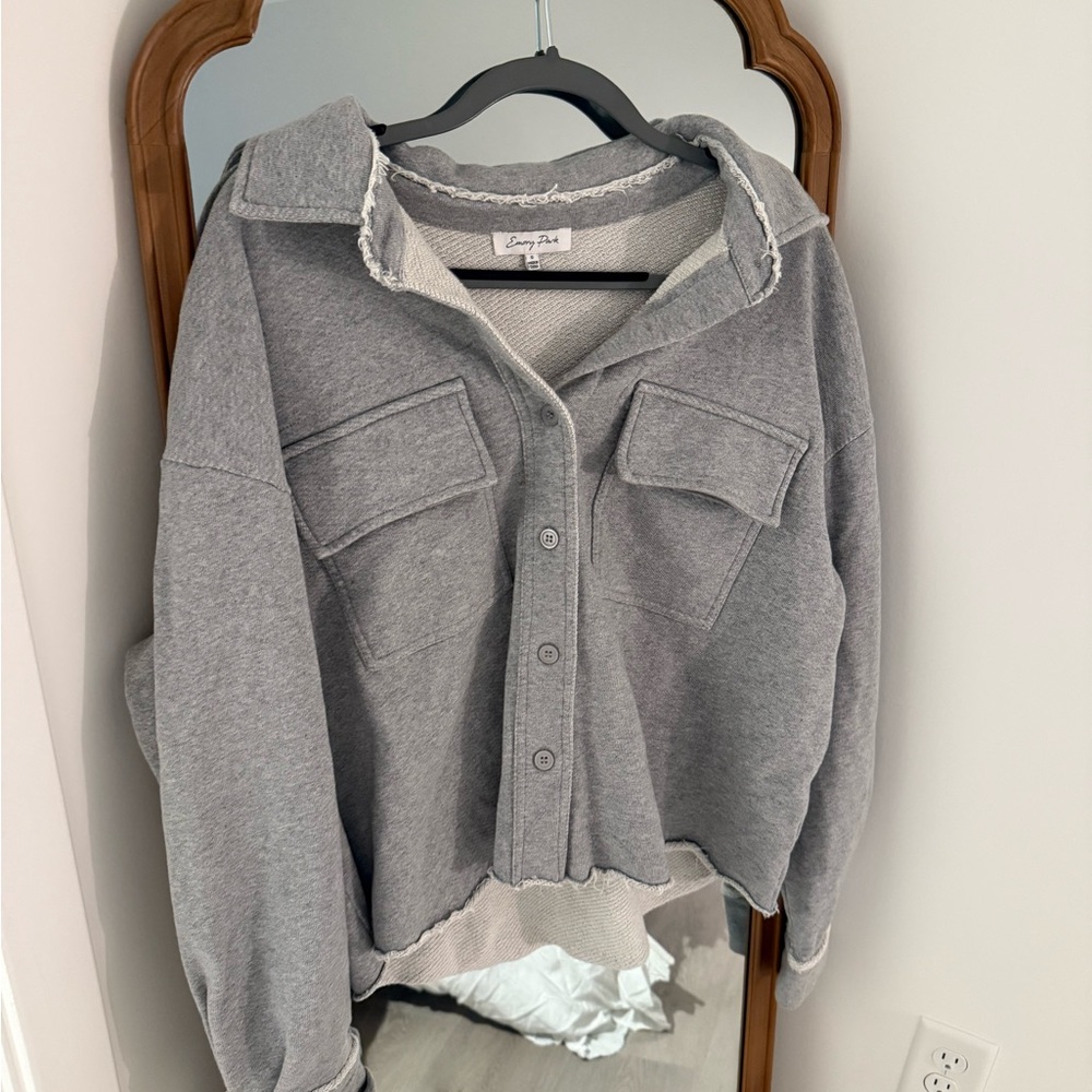 Gray Button-Up Jacket - image 1